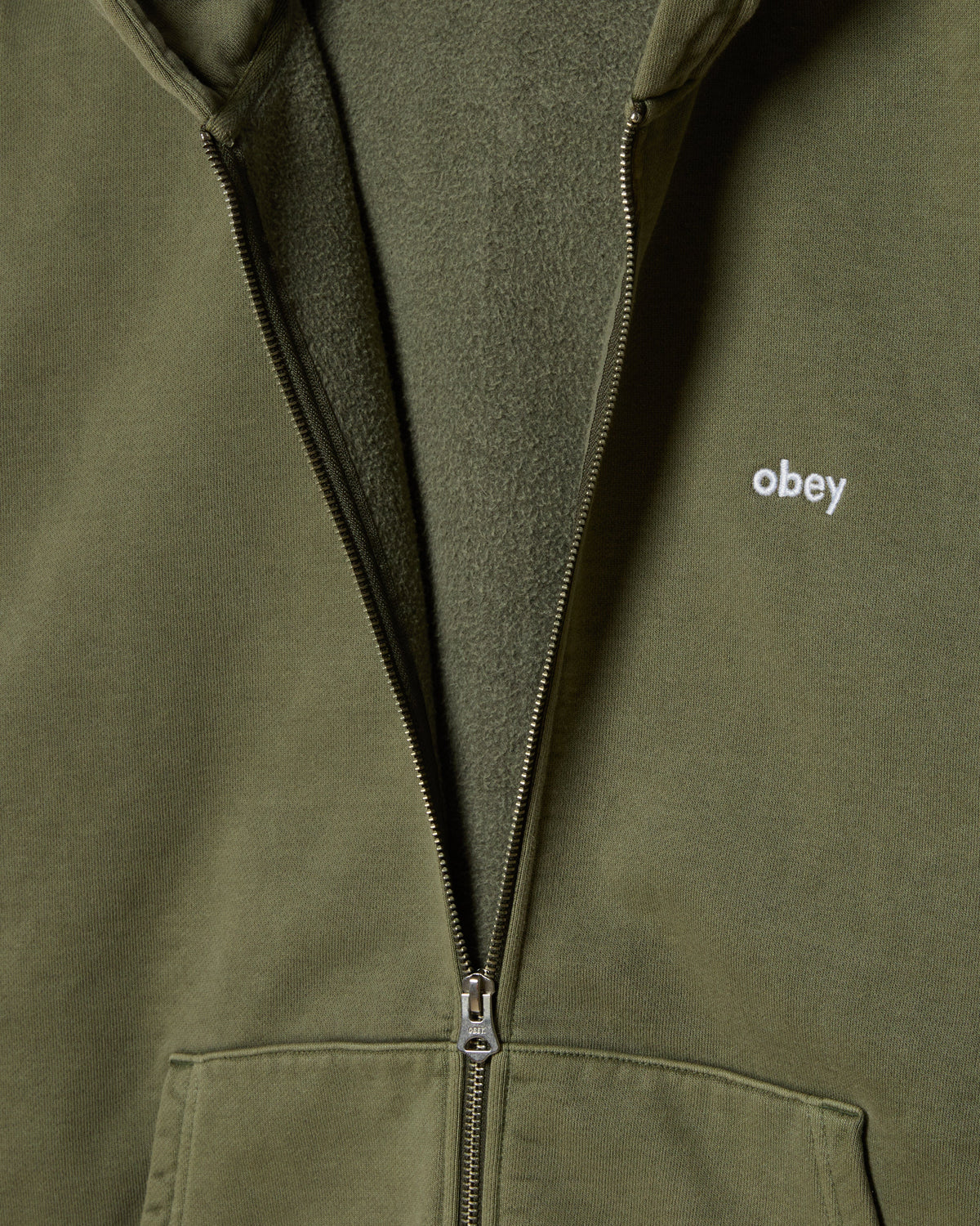 Lowercase Pigment Zip Hood DEEP LICHEN GREEN