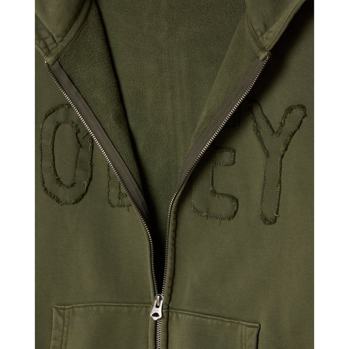 Hybrid Faded Zip Hood DEEP LICHEN GREEN