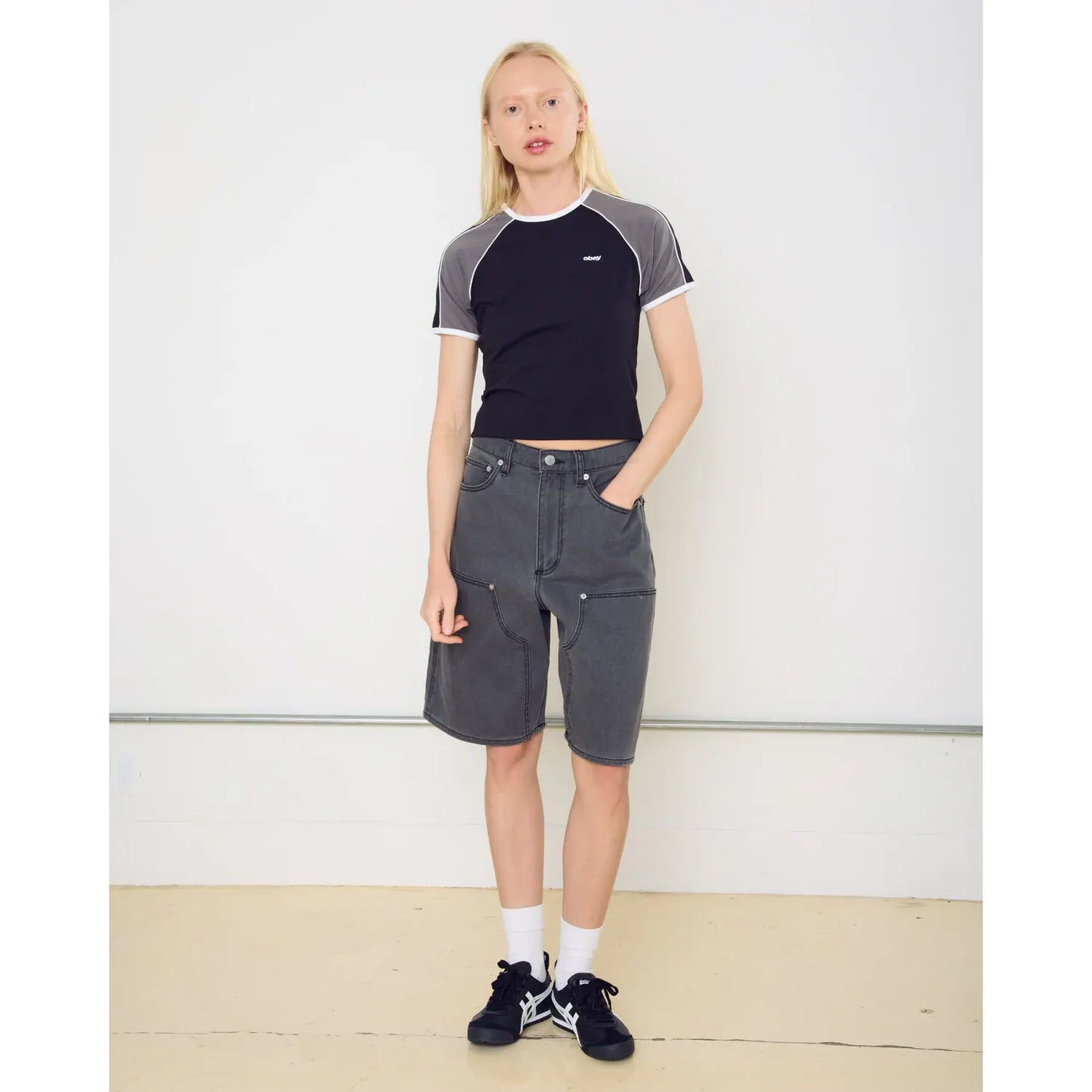 Shift Panel Short - Charcoal Faded Wash