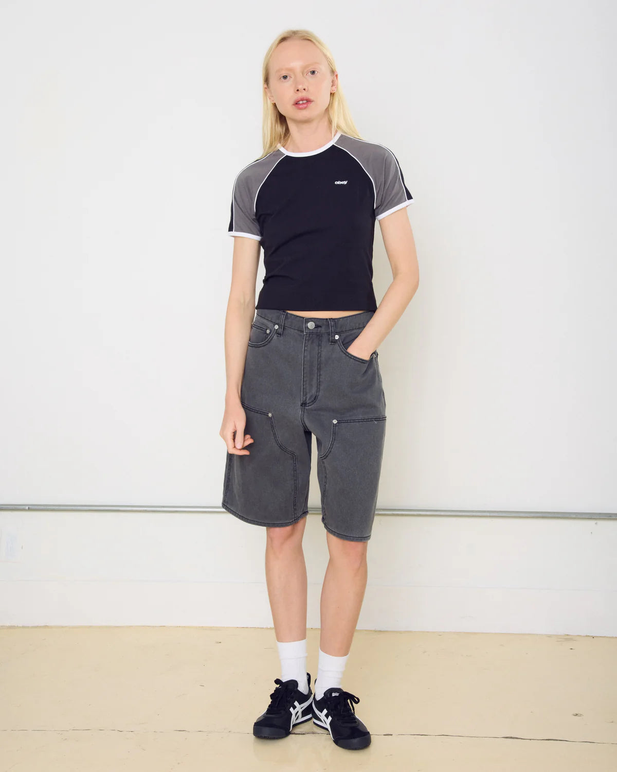Shift Panel Short - Charcoal Faded Wash