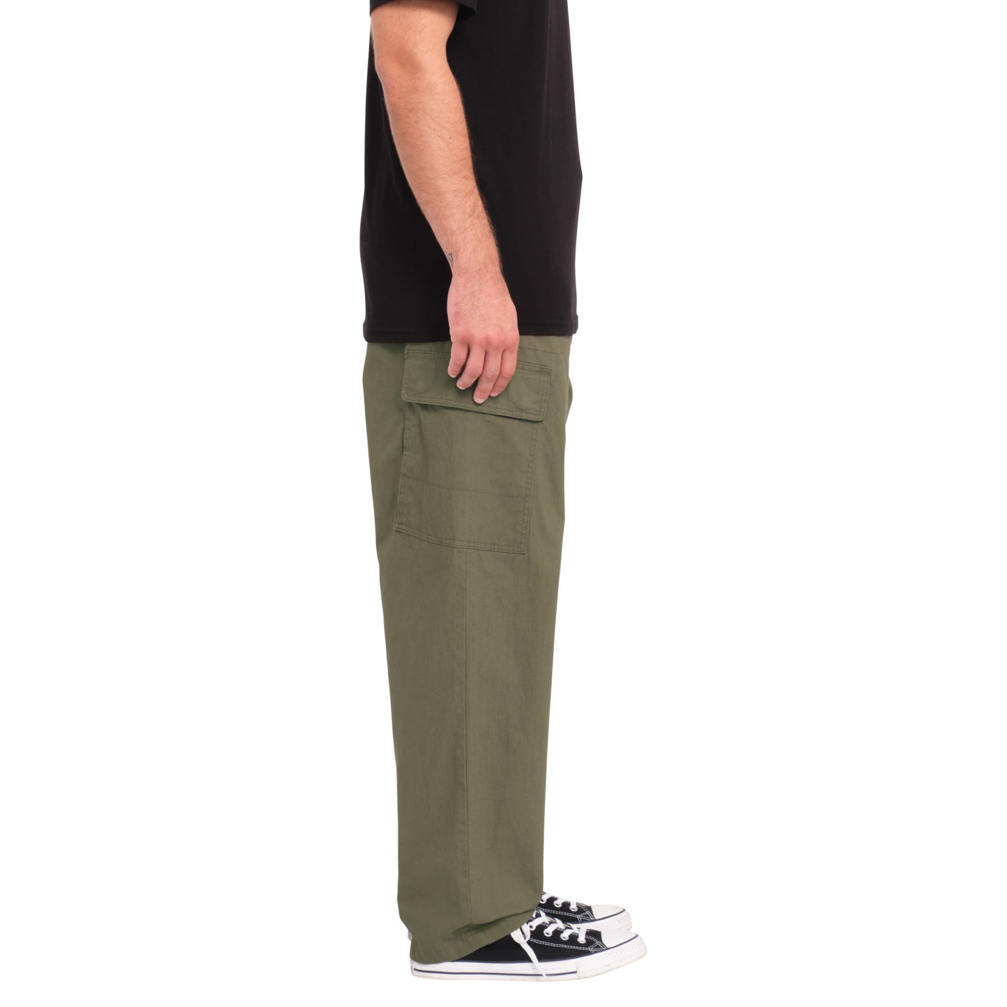 Billow Tapered Elastic Waist Cargo - Wintermoss