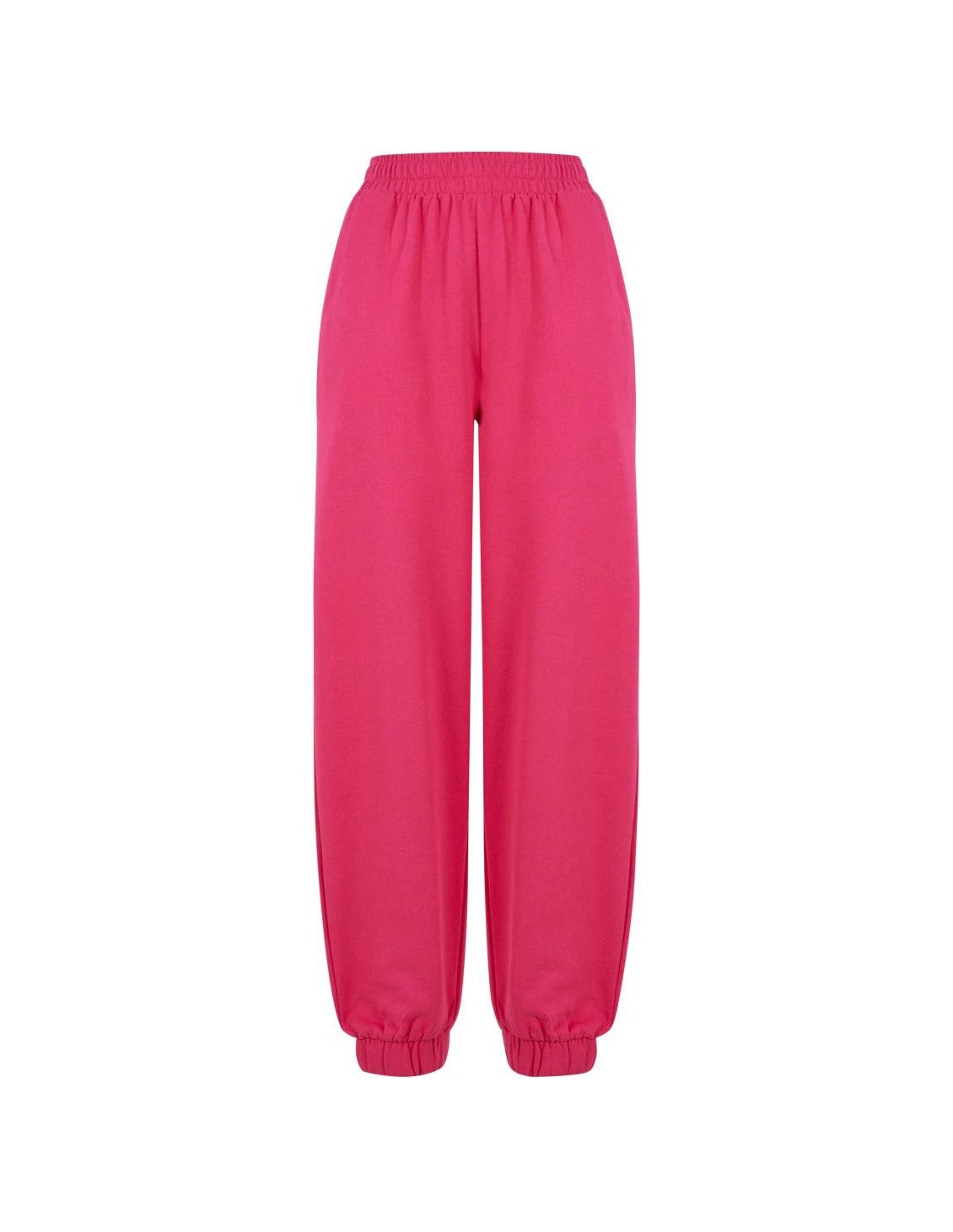 Ladies Organic High Waist Ballon Sweat Pants hibiskuspink