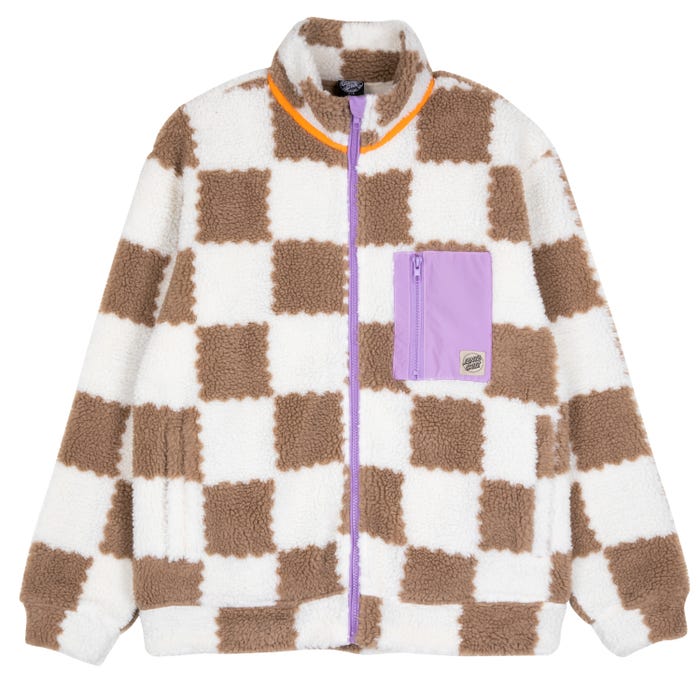 Sydney Sherpa Fleece - brown checkerboard