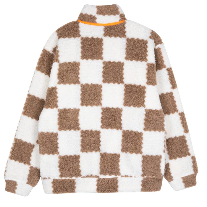 Sydney Sherpa Fleece - brown checkerboard