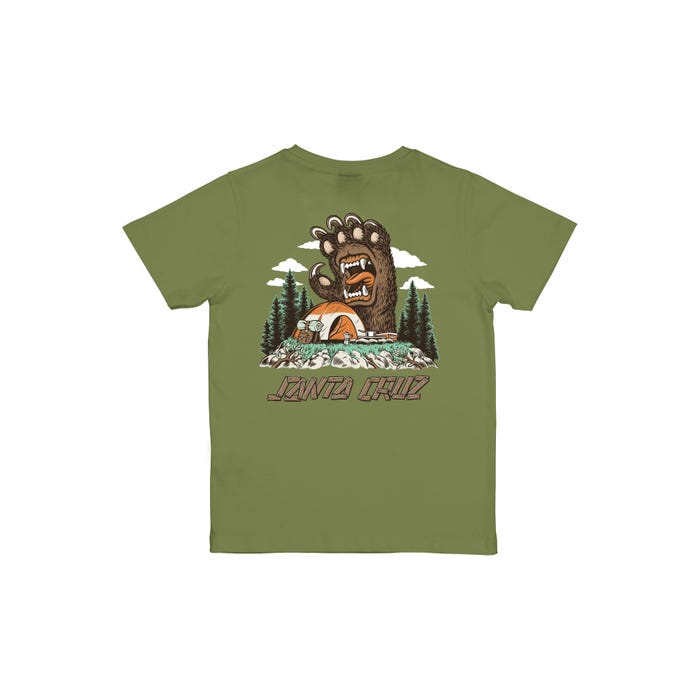 Youth Screaming Grizzly TShirt - Iguana