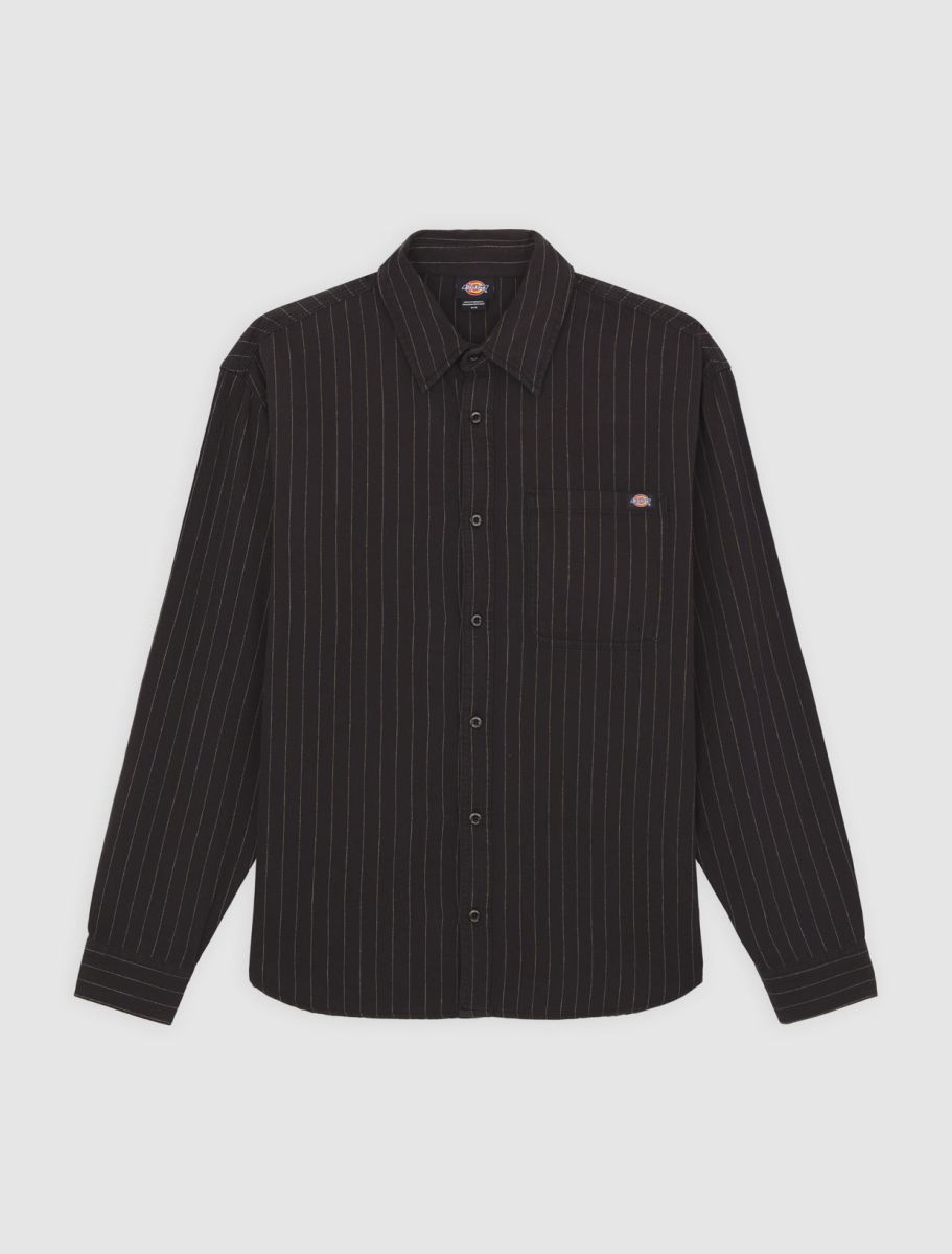 Service Stripe Langarmhemd - Black