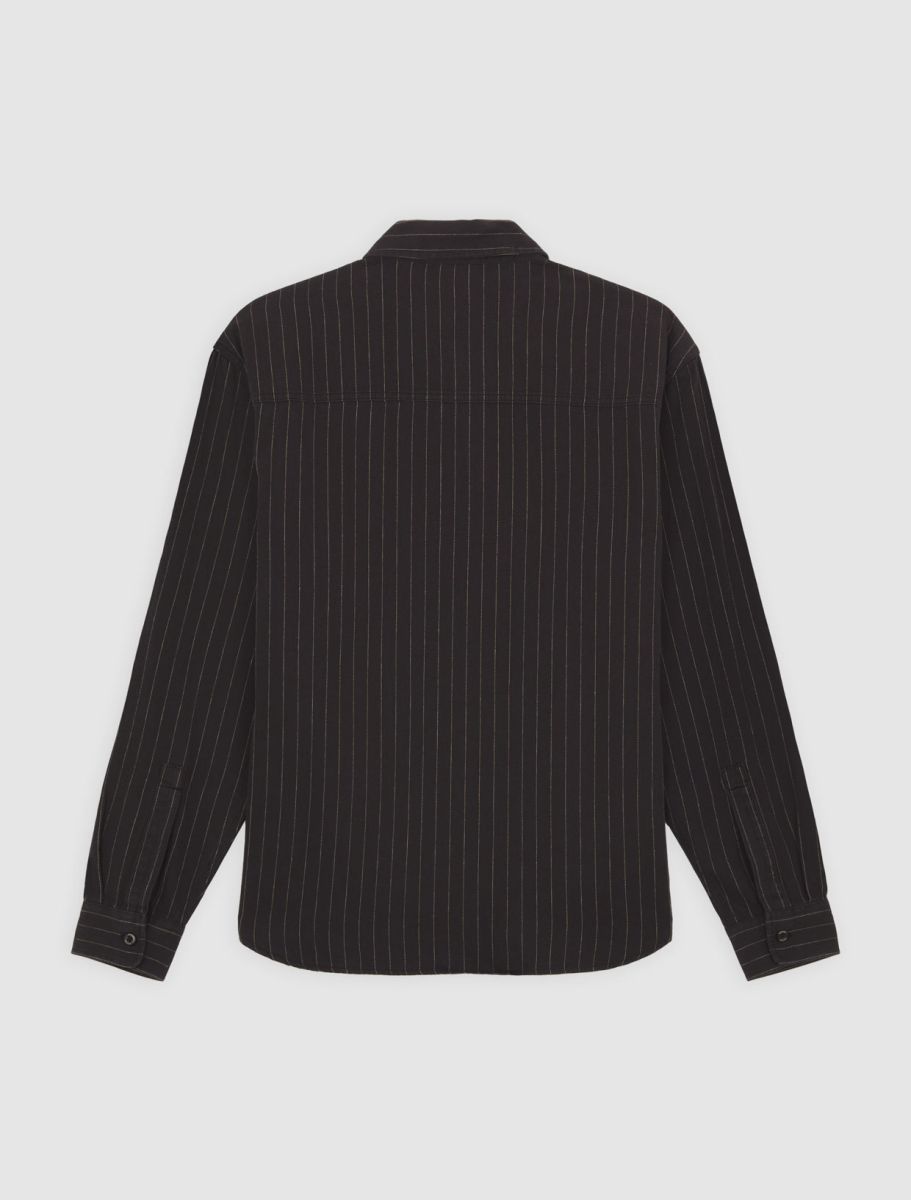 Service Stripe Langarmhemd - Black