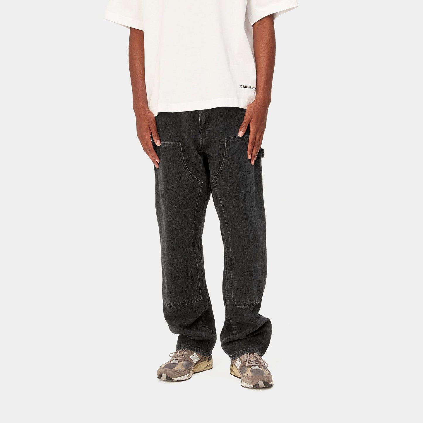 Double Knee Pant - Black Stone Washed