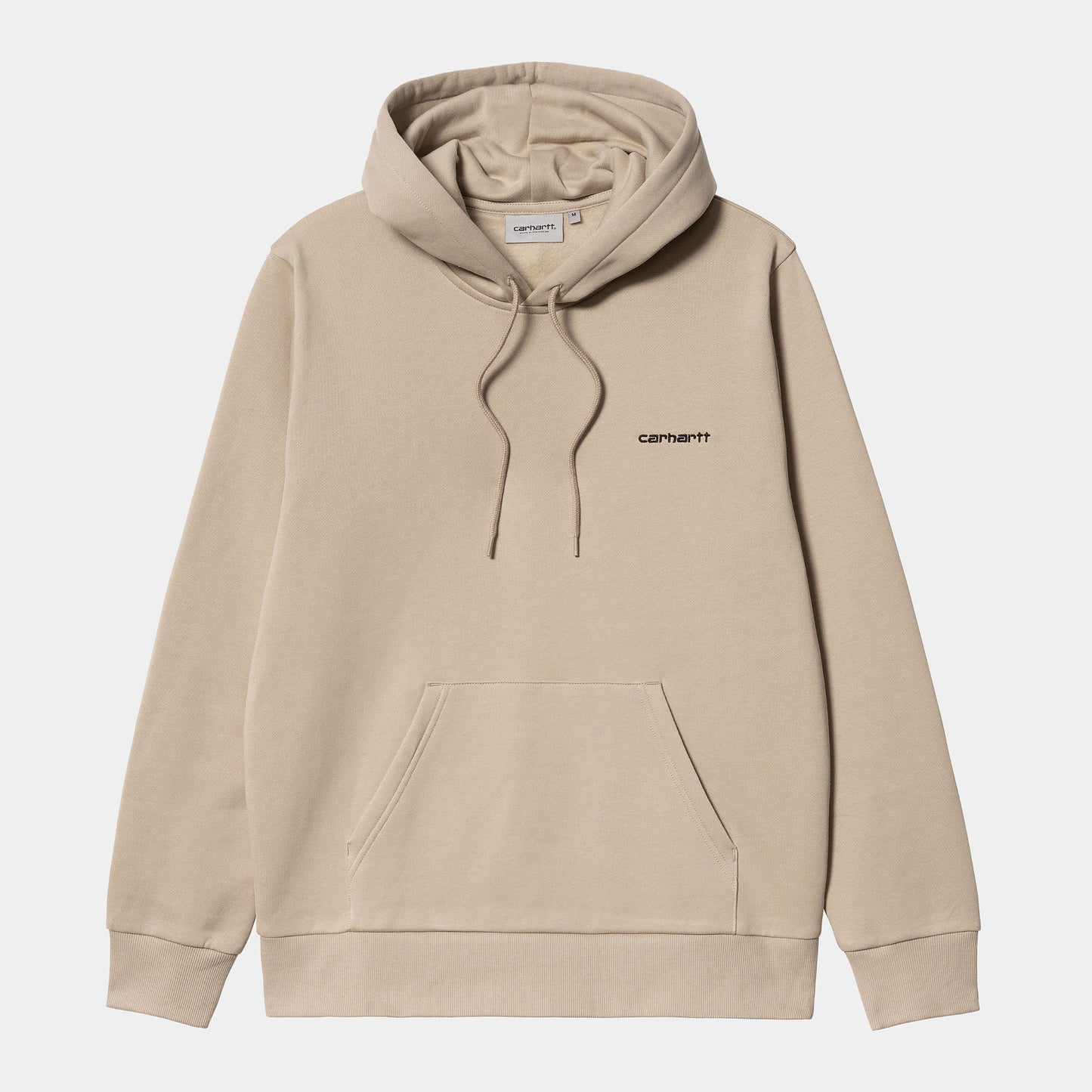 Hooded Script Embroidery Sweatshirt - wall/black