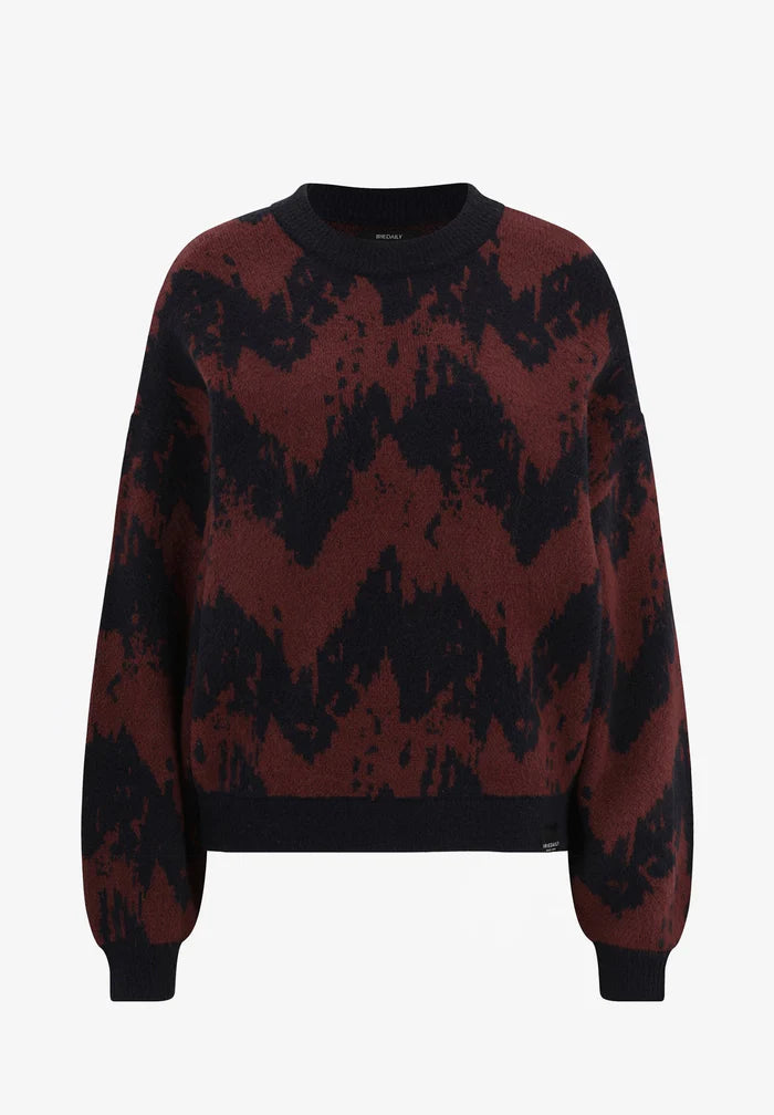 Boxy Fluff Knit NAVY RED