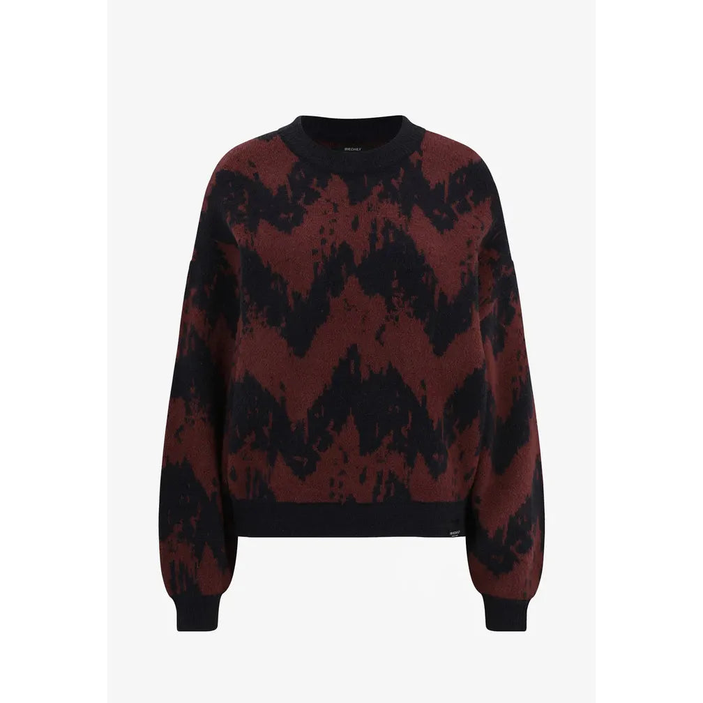 Boxy Fluff Knit NAVY RED