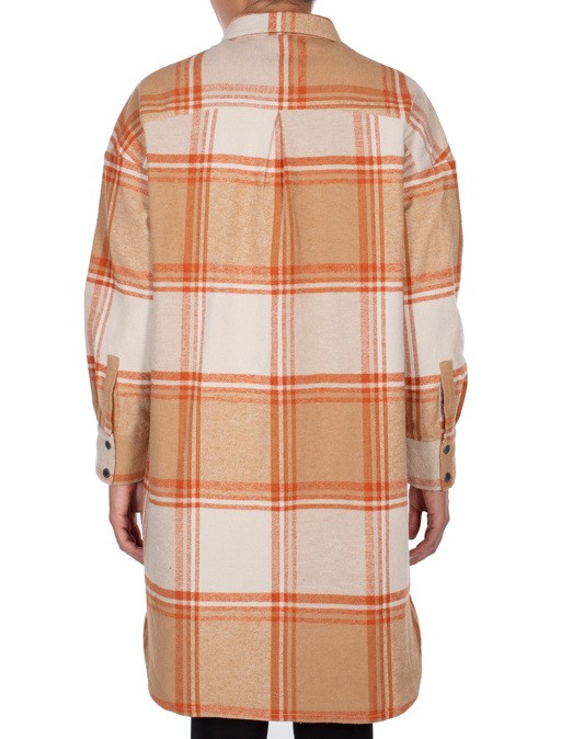 Checky Shirt Jacket - beige