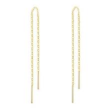 Nim - Dangling Drop Chain Stud Earrings * GOLD