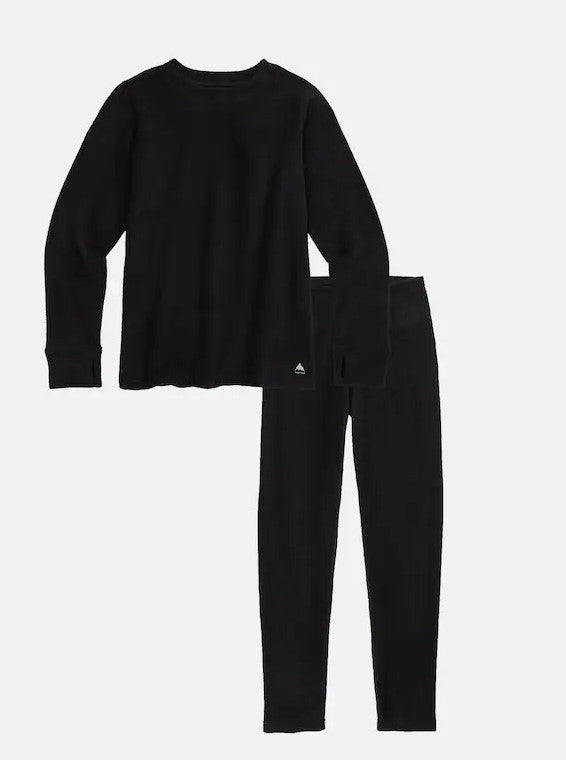 Kids Heavyweight Fleece Base Layer Set - true black