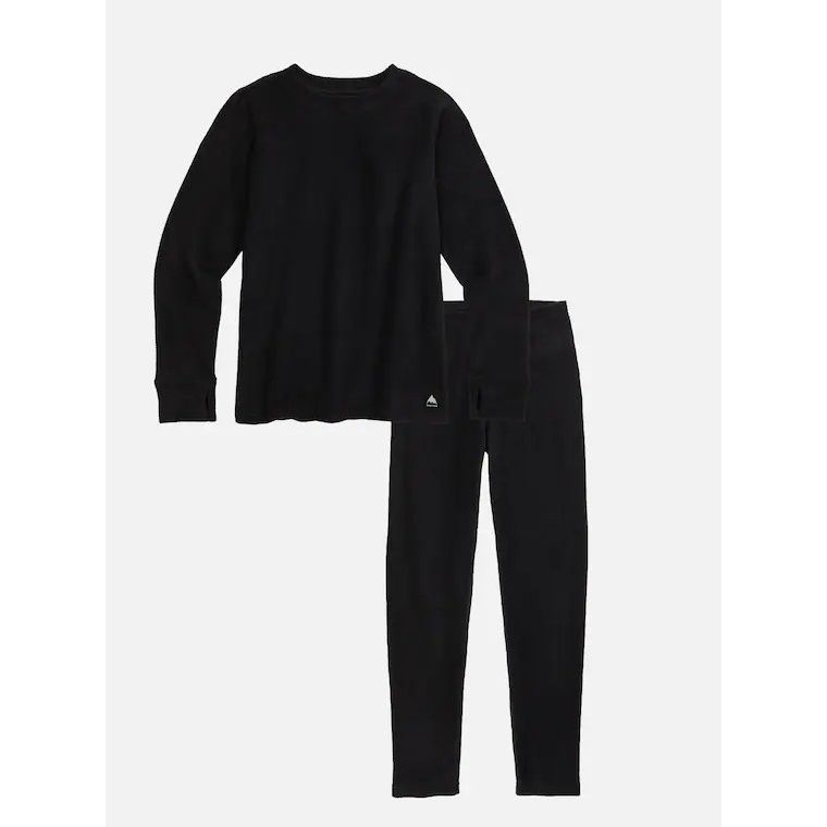 Kids Heavyweight Fleece Base Layer Set - true black