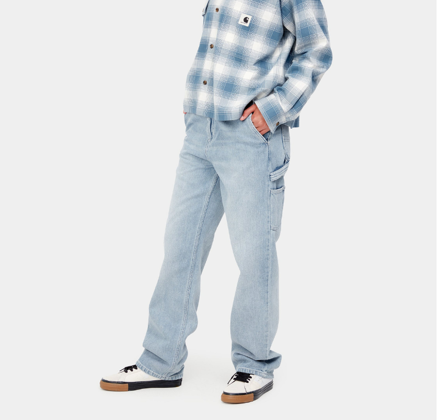 W' Pierce Pant Straight - blue light stone washed