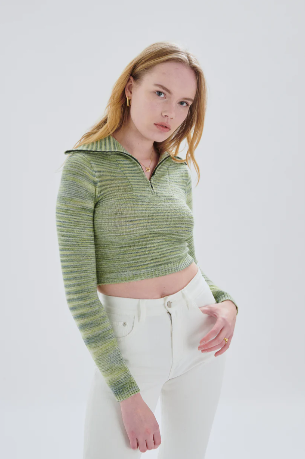 W Cropped Pullover - green