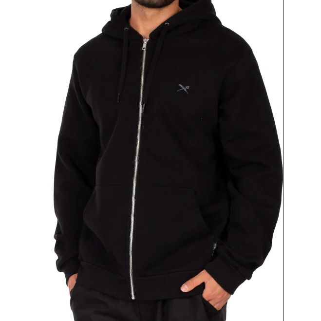 Mini Flag 2 Zip Hood - Black