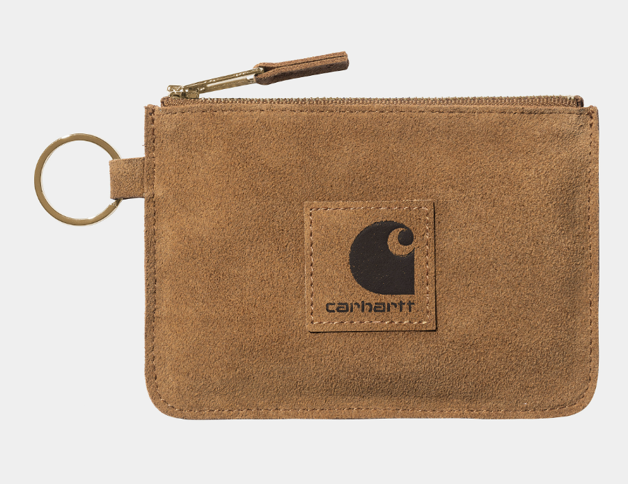 Artificial Suede Zip Wallet - hamilton brown