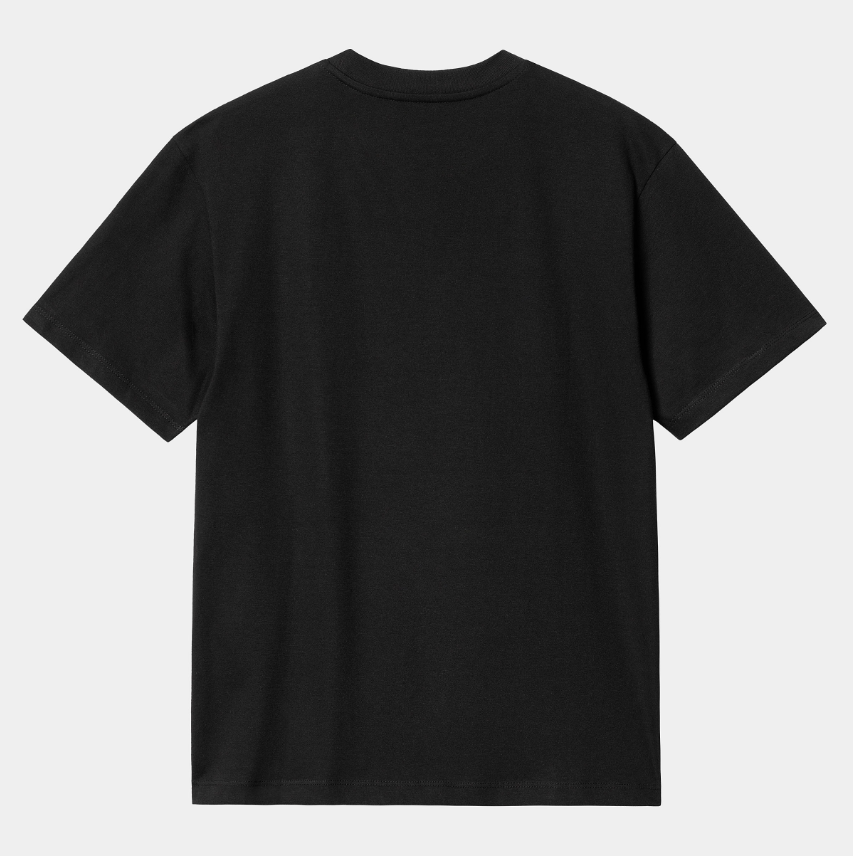 W' S/S Script Embroidery T-Shirt - Black/White