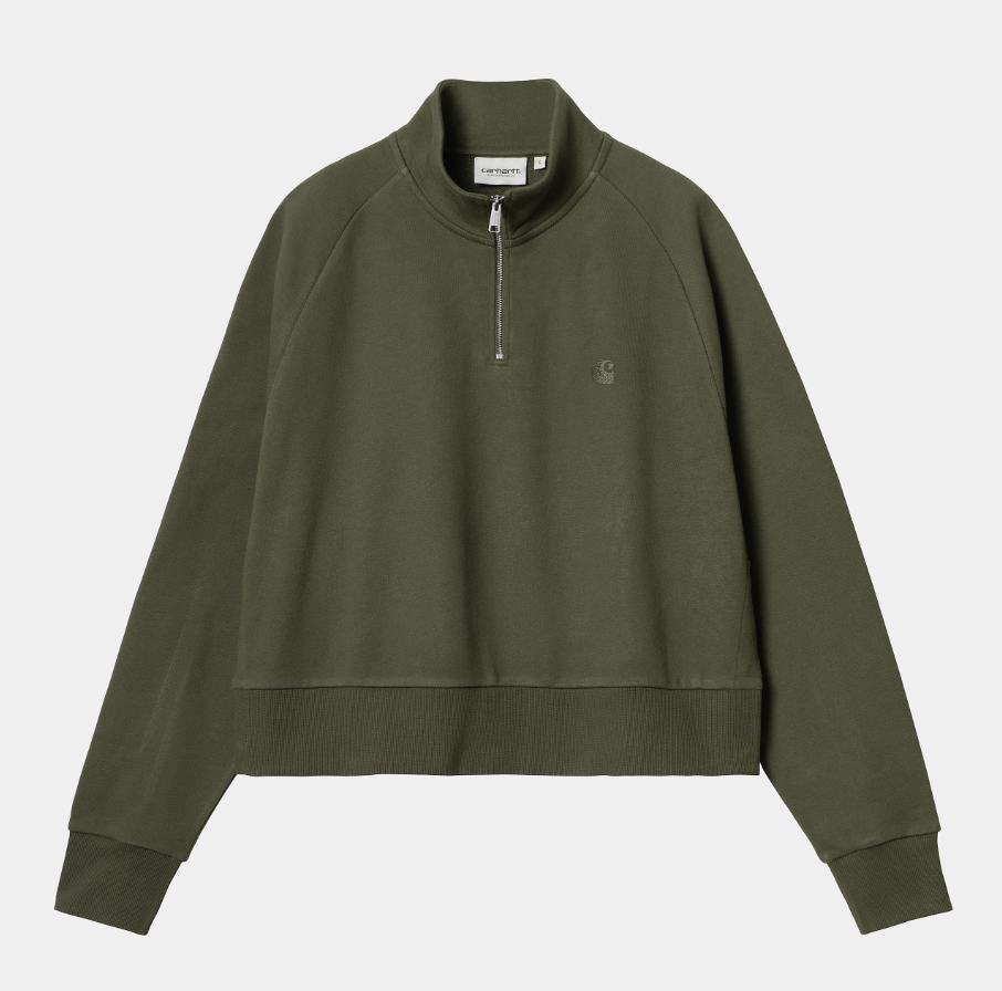 W' Colburn High Neck Sweat - Office Green