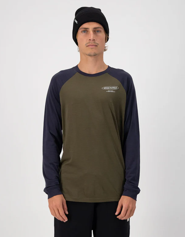 Icon Merino Raglan Longsleeve - Dark Olive