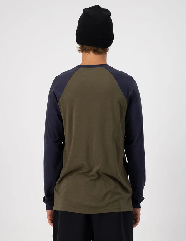 Icon Merino Raglan Longsleeve - Dark Olive