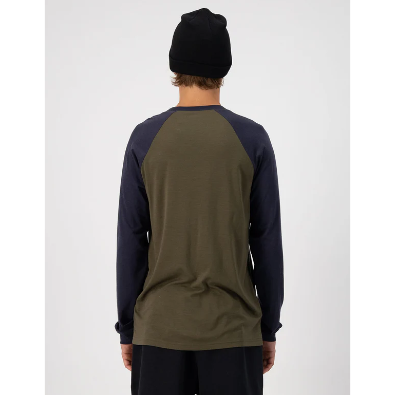 Icon Merino Raglan Longsleeve - Dark Olive