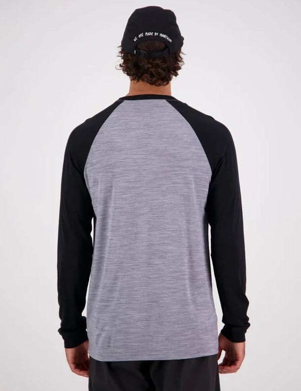 Icon Merino Raglan Longsleeve - Grey Heather/Black