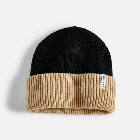 Youth Blocked Beanie - Khaki