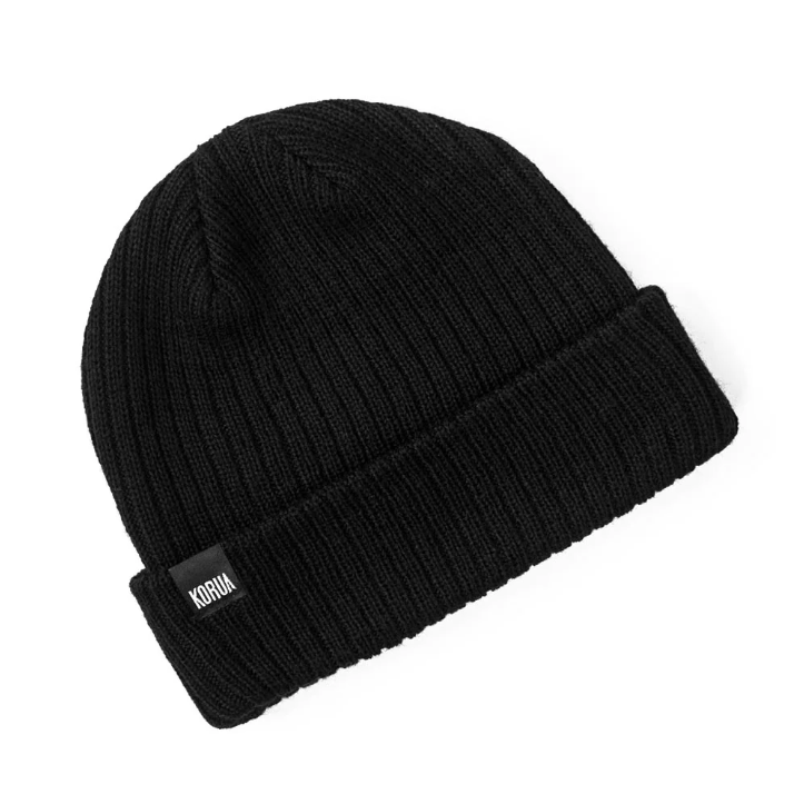 Merino Wool Beanie - Black