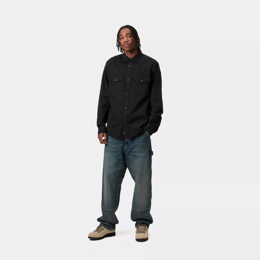 L/S Santa Fe Shirt - Black Garment Dyed