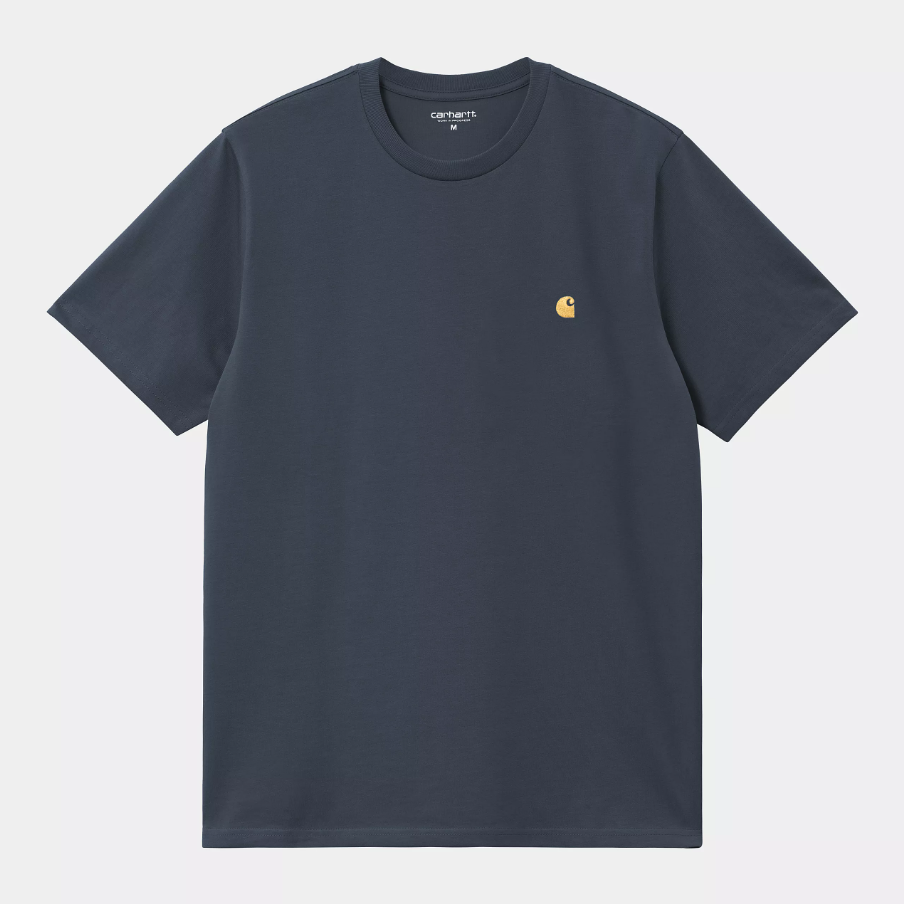 S/S Chase T-Shirt - Dusky Blue/Gold