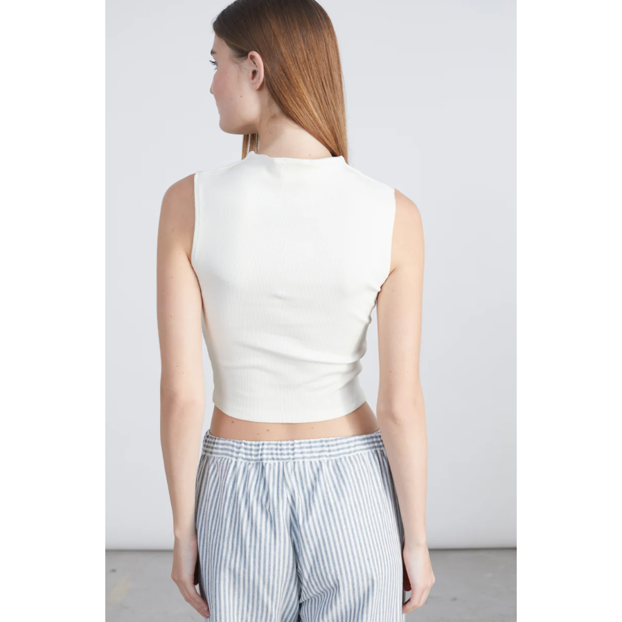 Top aus Baumwoll-Mix - Offwhite