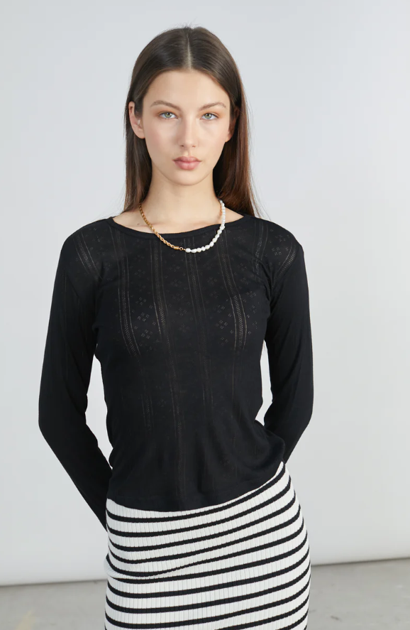 Shirt aus Viskose-Mix - Black