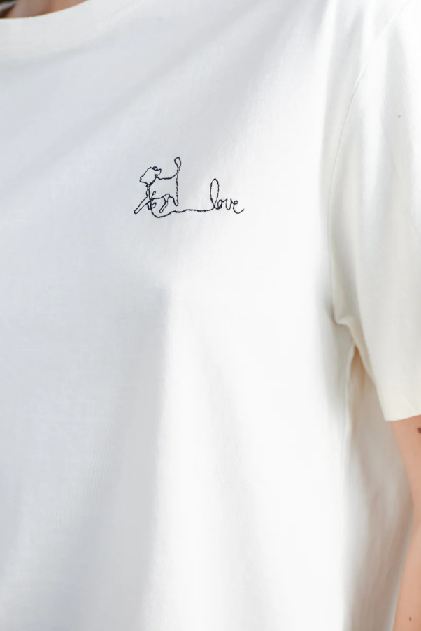 T-Shirt mit Stickerei - White