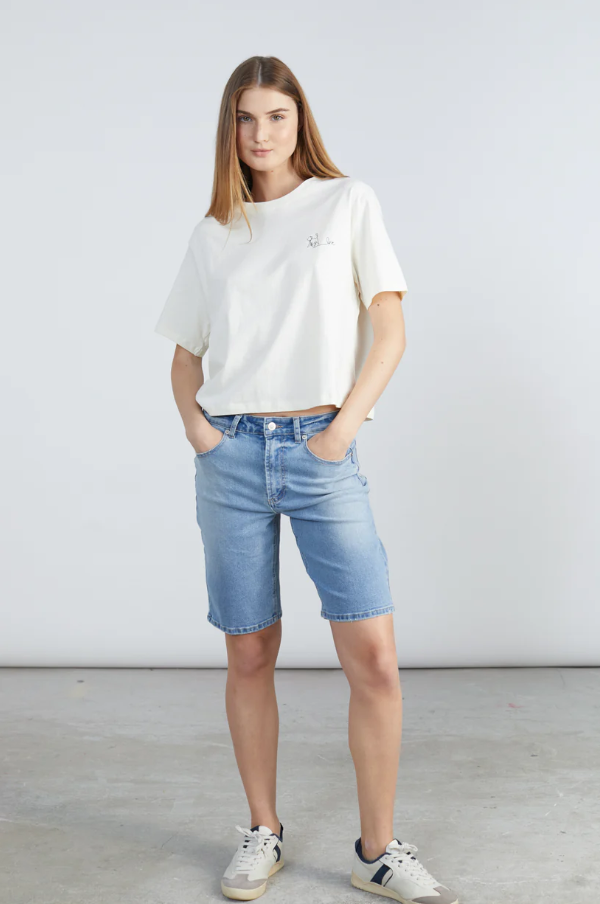 T-Shirt mit Stickerei - White