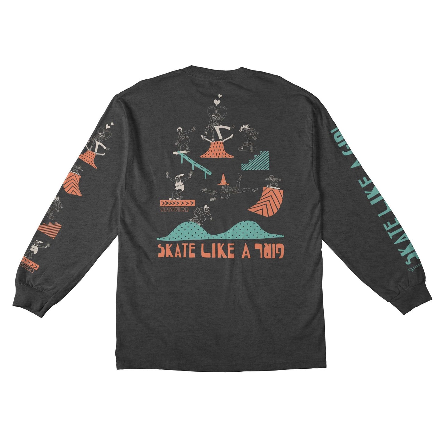 Skate Like A Girl Session Drop In Longsleeve - dark heather