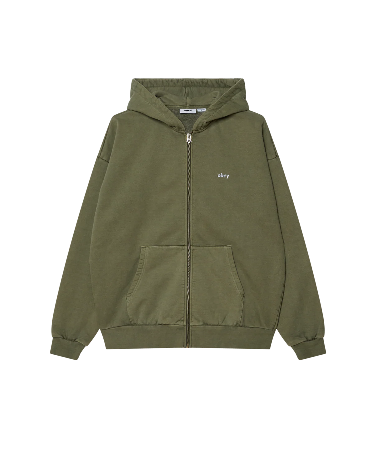 Lowercase Pigment Zip Hood DEEP LICHEN GREEN