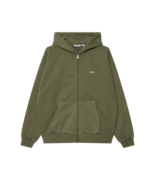 Lowercase Pigment Zip Hood DEEP LICHEN GREEN