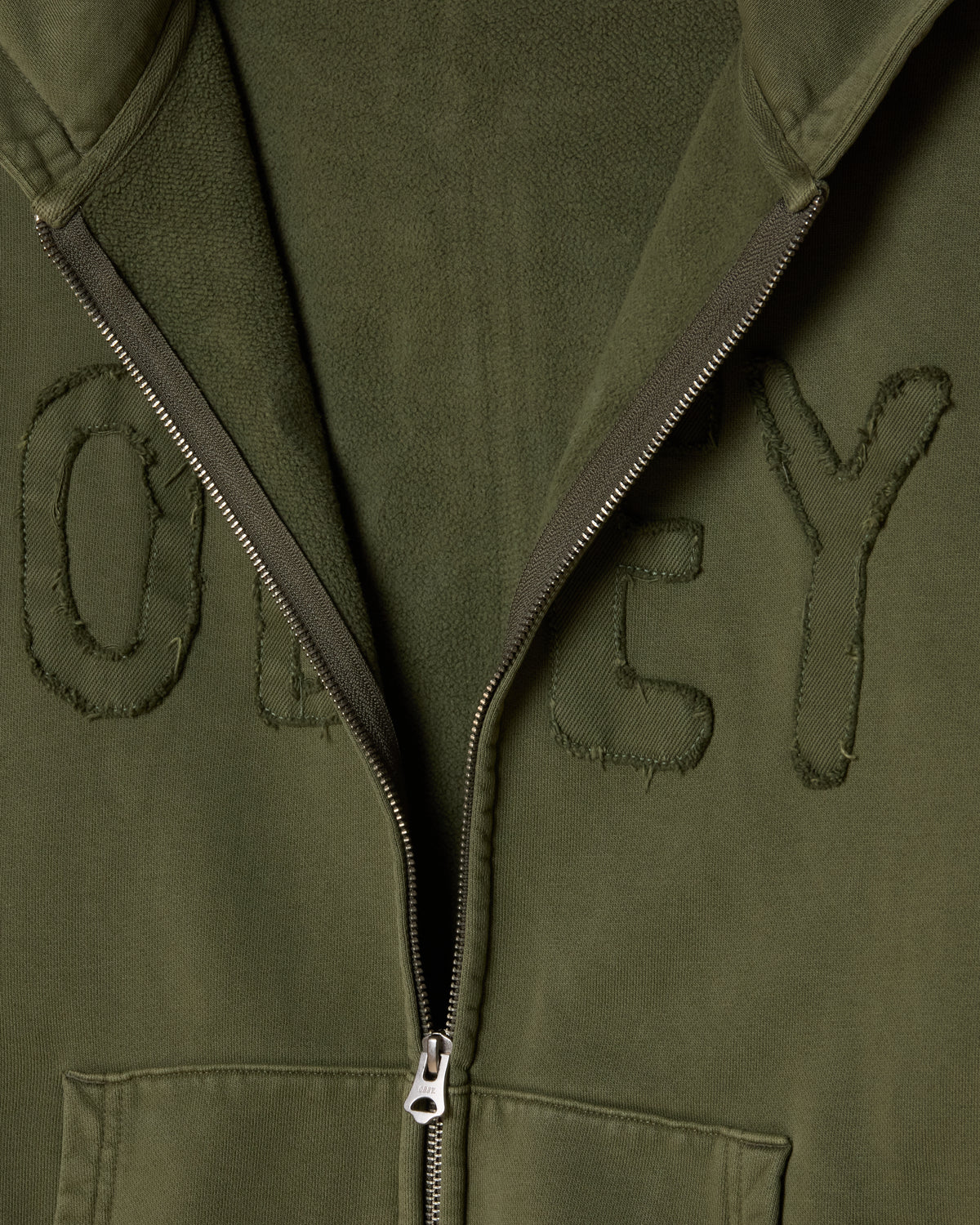 Hybrid Faded Zip Hood DEEP LICHEN GREEN