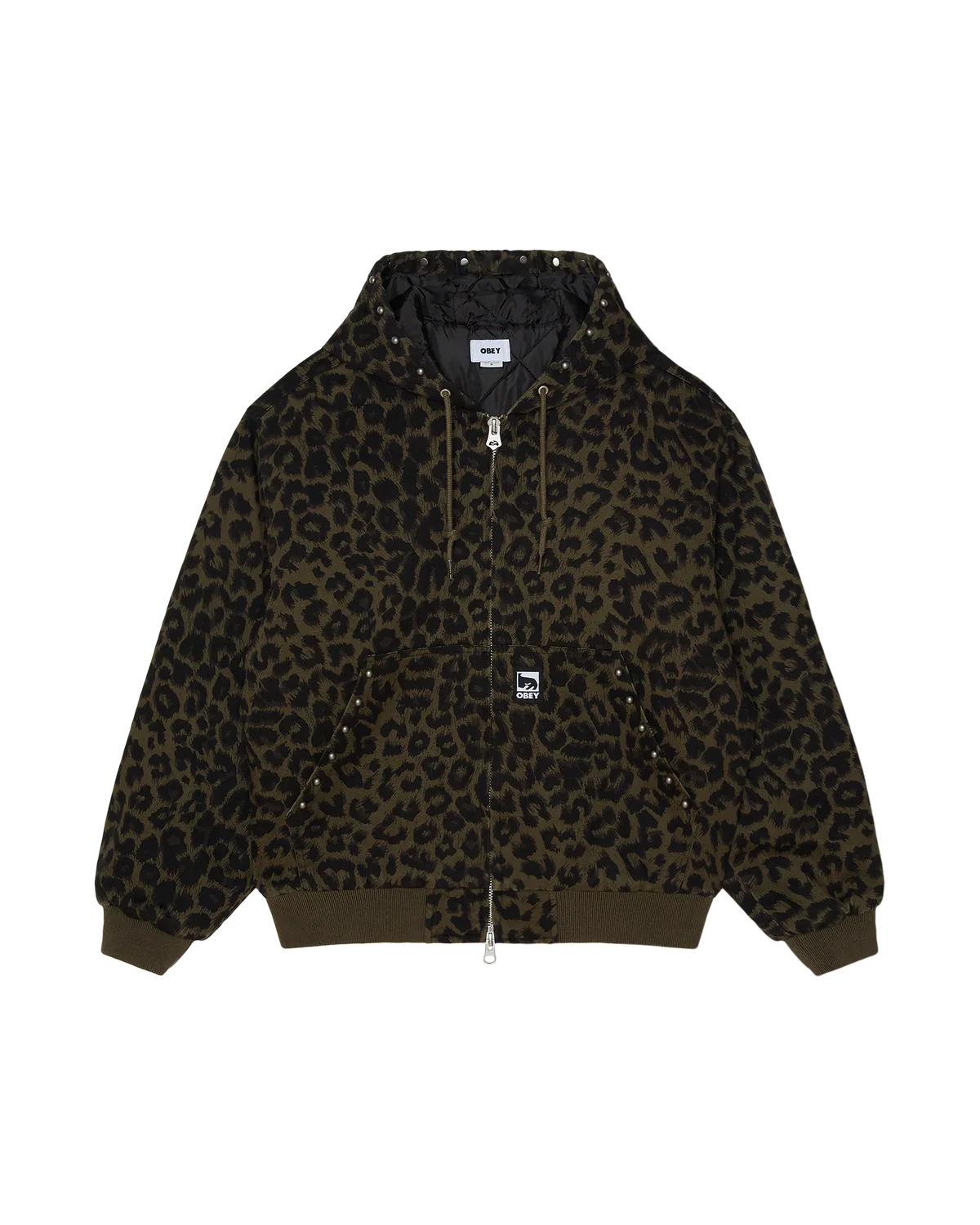 Obey studded zip up