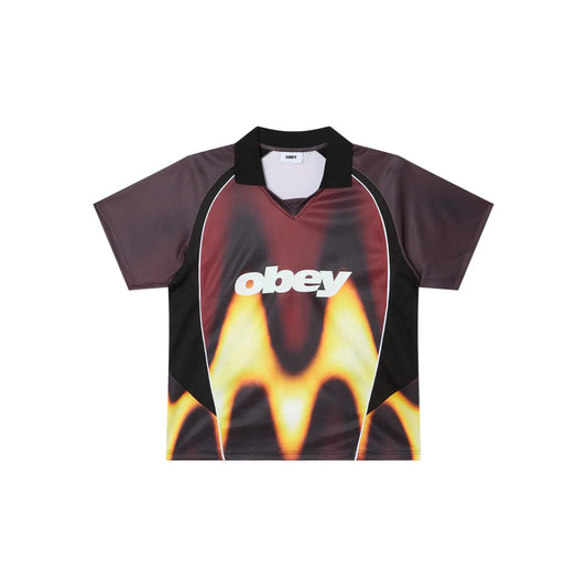 Obey Blurred Soccer Jersey - Burnt Red