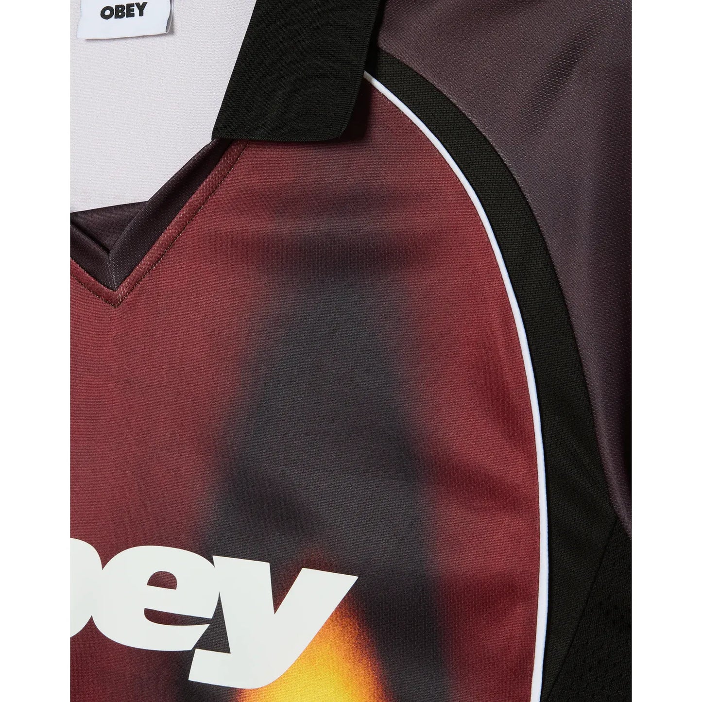 Obey Blurred Soccer Jersey - Burnt Red