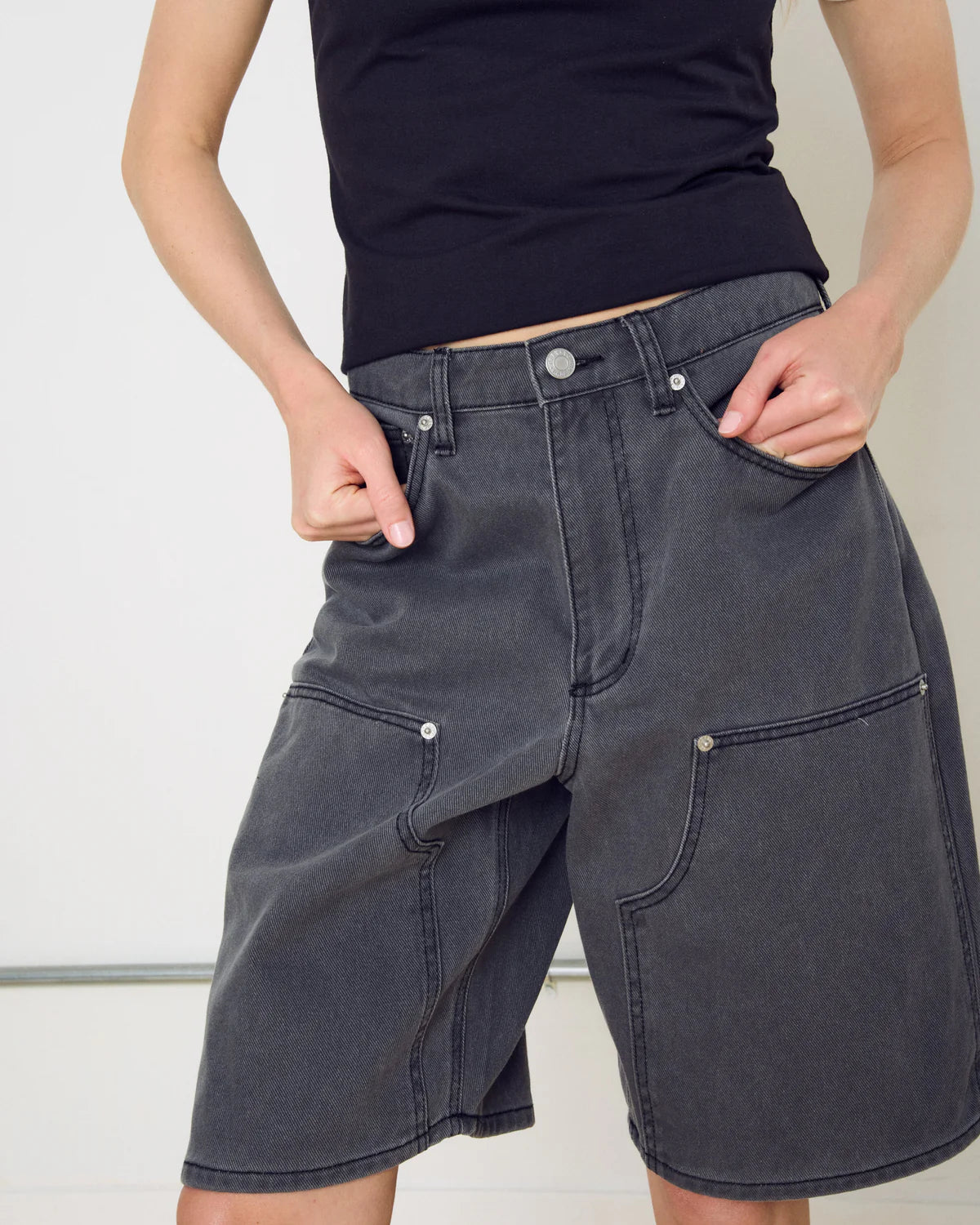 Shift Panel Short - Charcoal Faded Wash