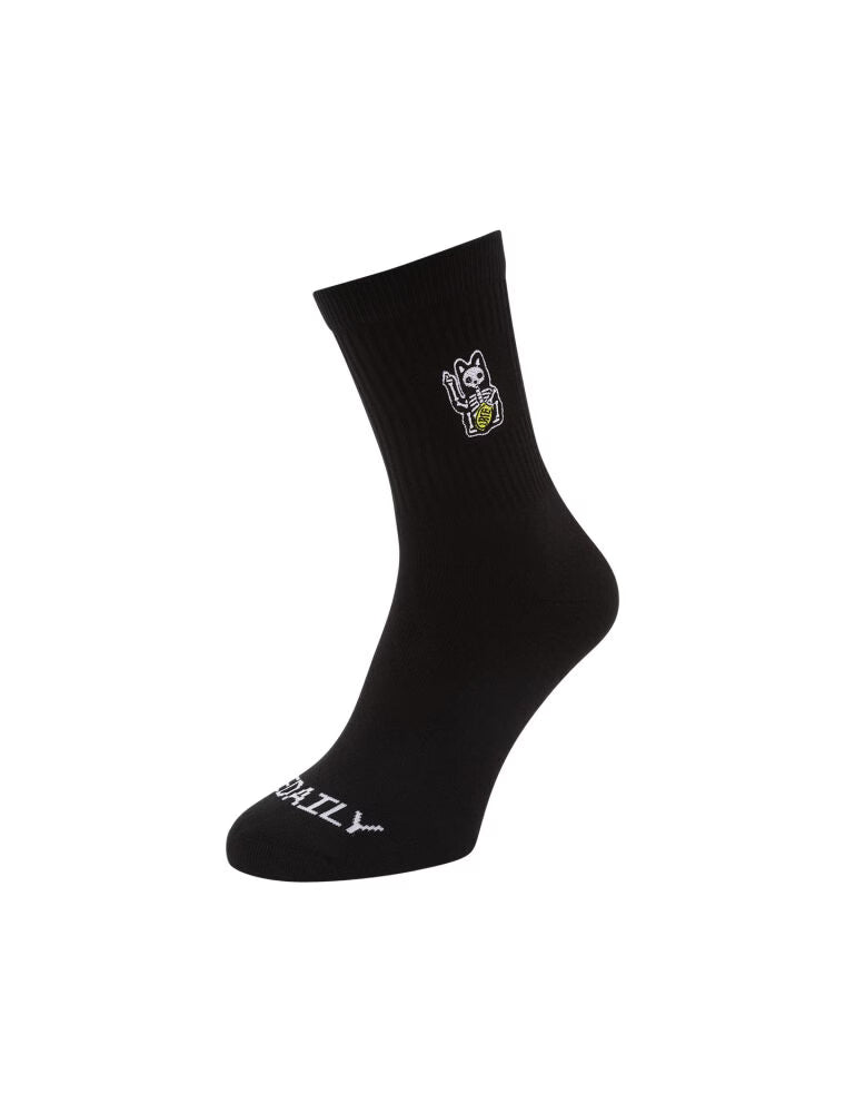 Hallow Cat Socks - BLACK