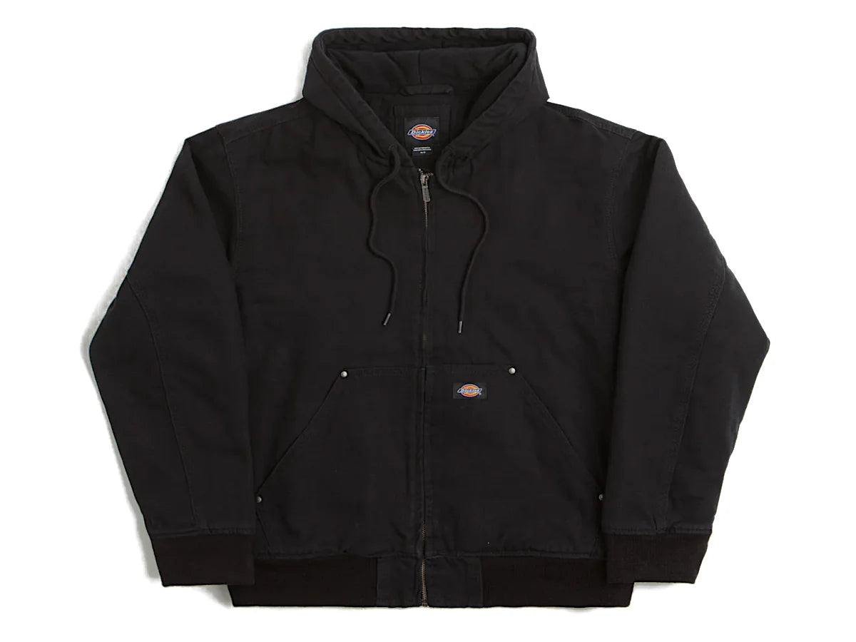Hilham Hooded Canvas Jacket * BLACK
