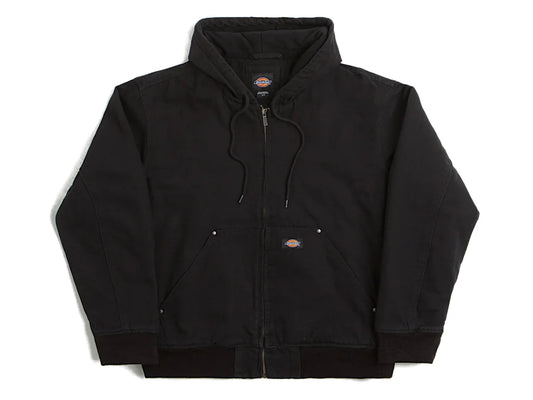 Hilham Hooded Canvas Jacket * BLACK