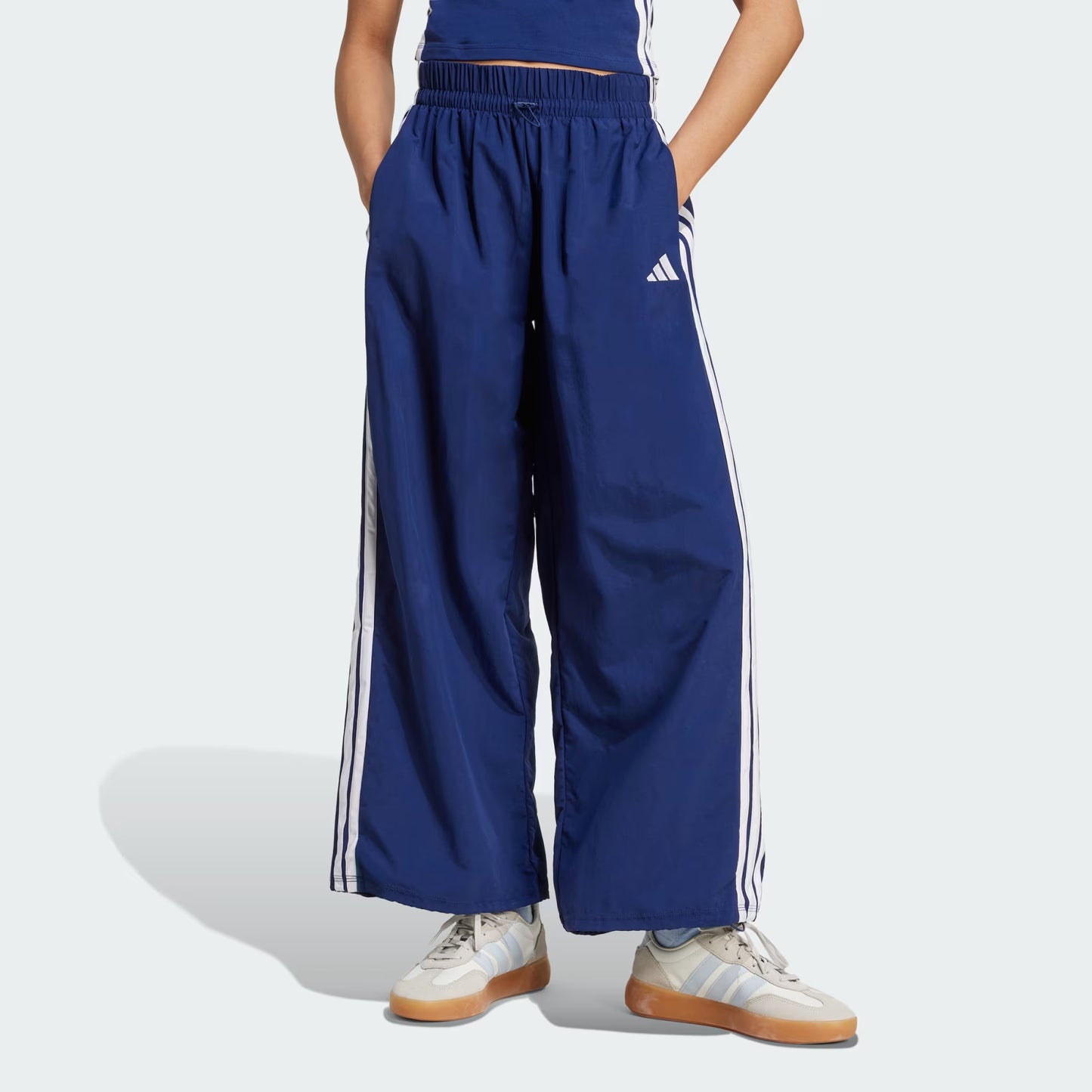 Essentials 3-Stripes Woven Parachute Pant - Blue/White