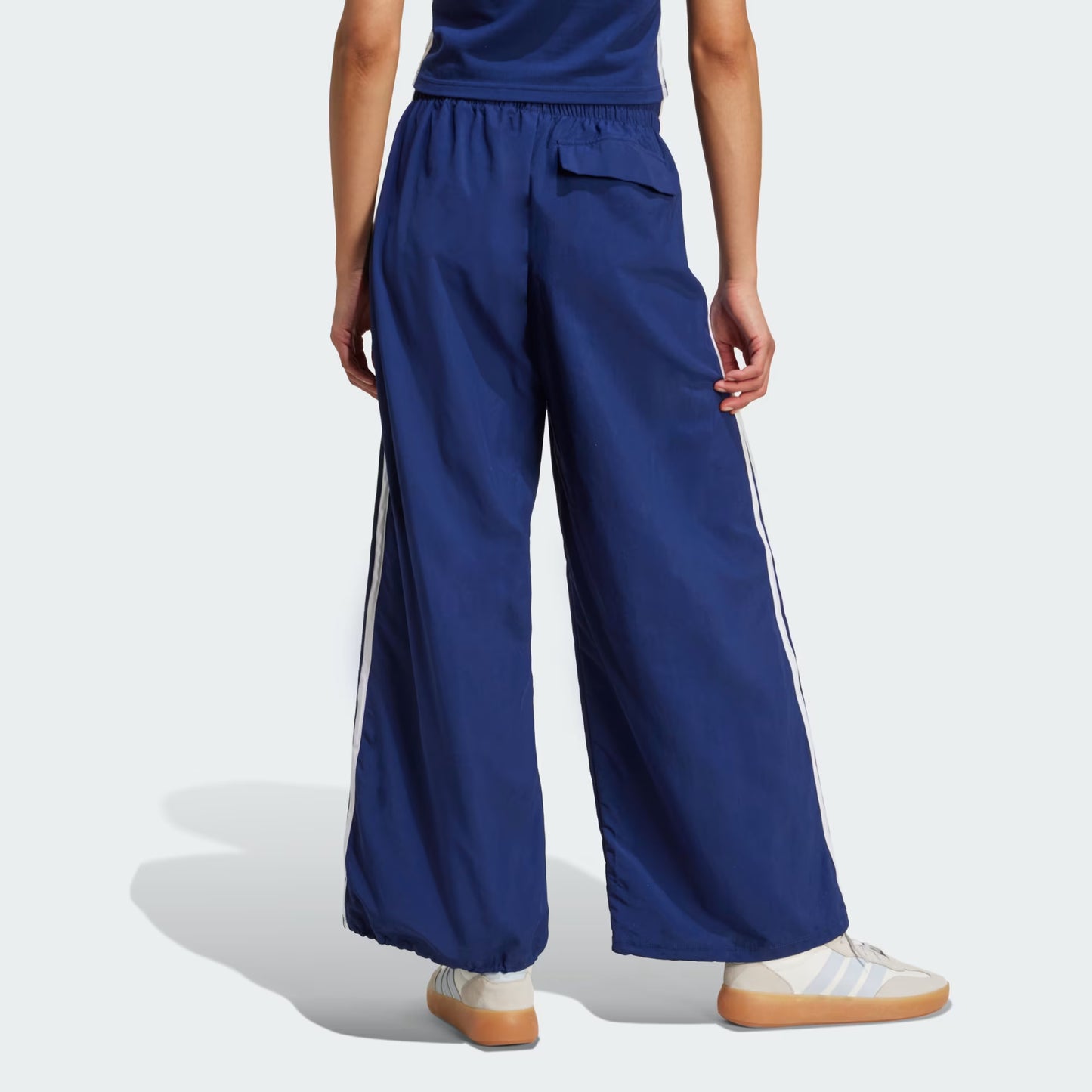 Essentials 3-Stripes Woven Parachute Pant - Blue/White